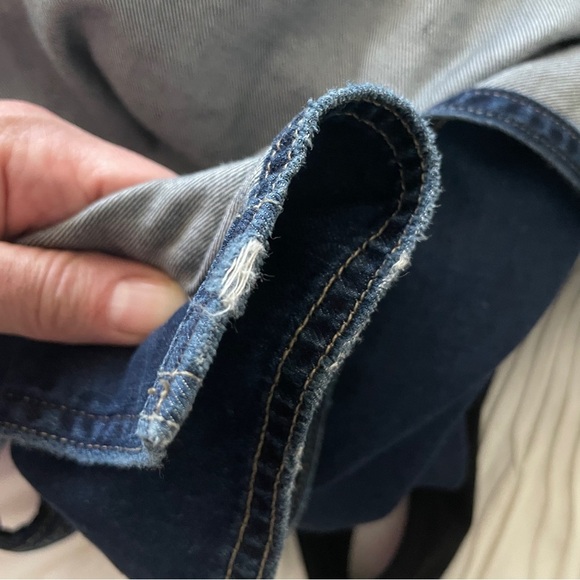 Current/Elliott Blue Denim Belted Pearl Snap Mini Dress, Small - Picture 12 of 13